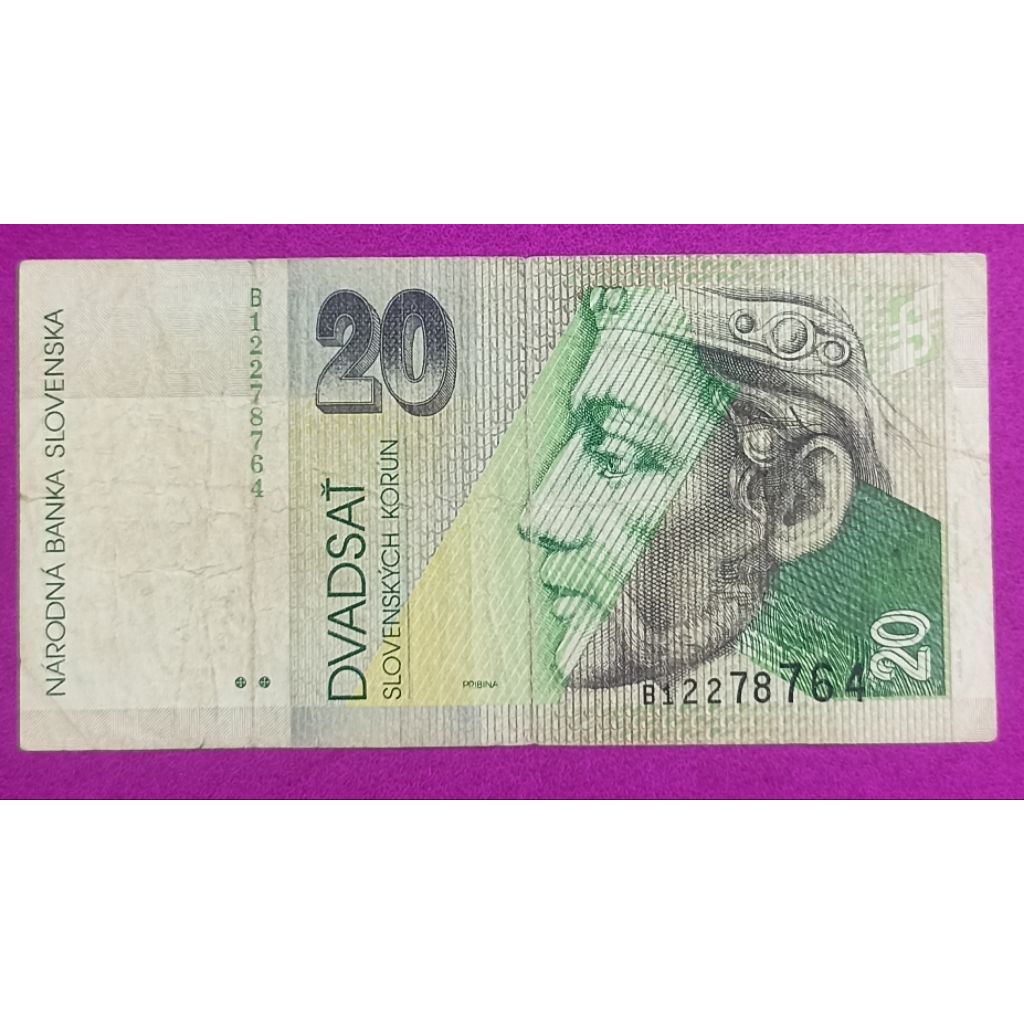 UANG SLOVAKIA PECAHAN 20 KORUN