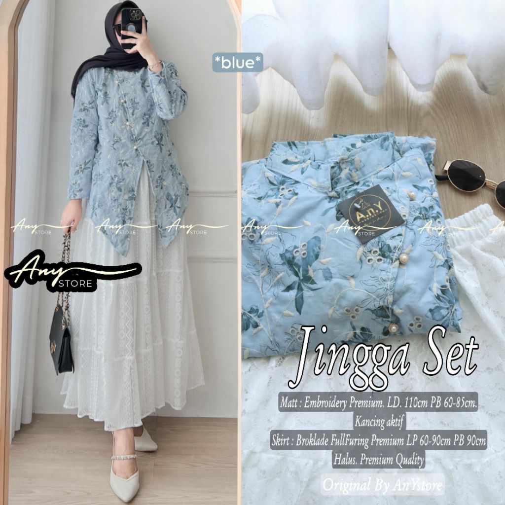 Set Kondangan Jingga Set By Any Setelan Wanita Kondangan Set Rok Wanita