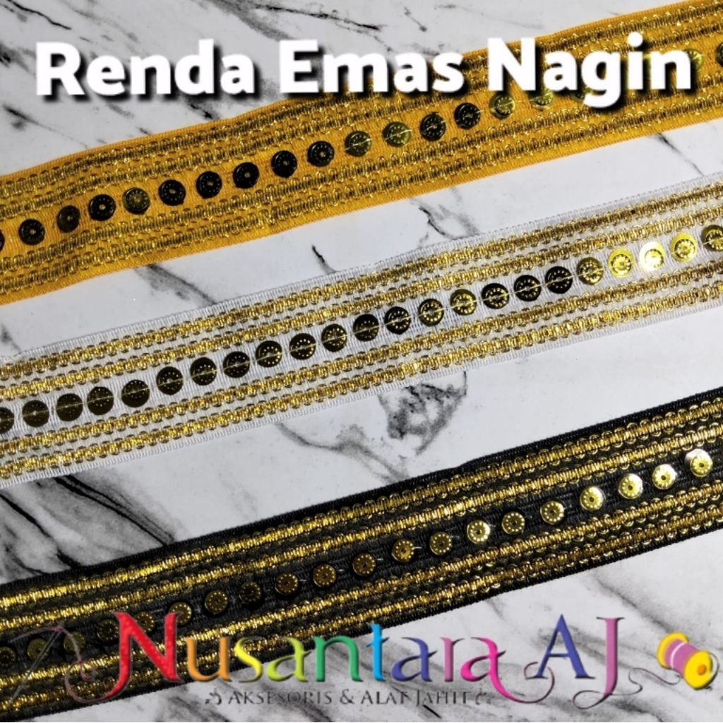 Renda emas Nagin, Renda emas sabuk, renda emas india per yard