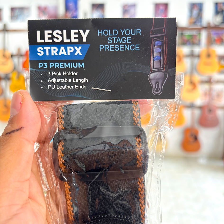 Strap Gitar Ada Tempat Pick Strap Gitar Premium Strap Selempang Gitar Berkualitas Strap Gitar Lesley