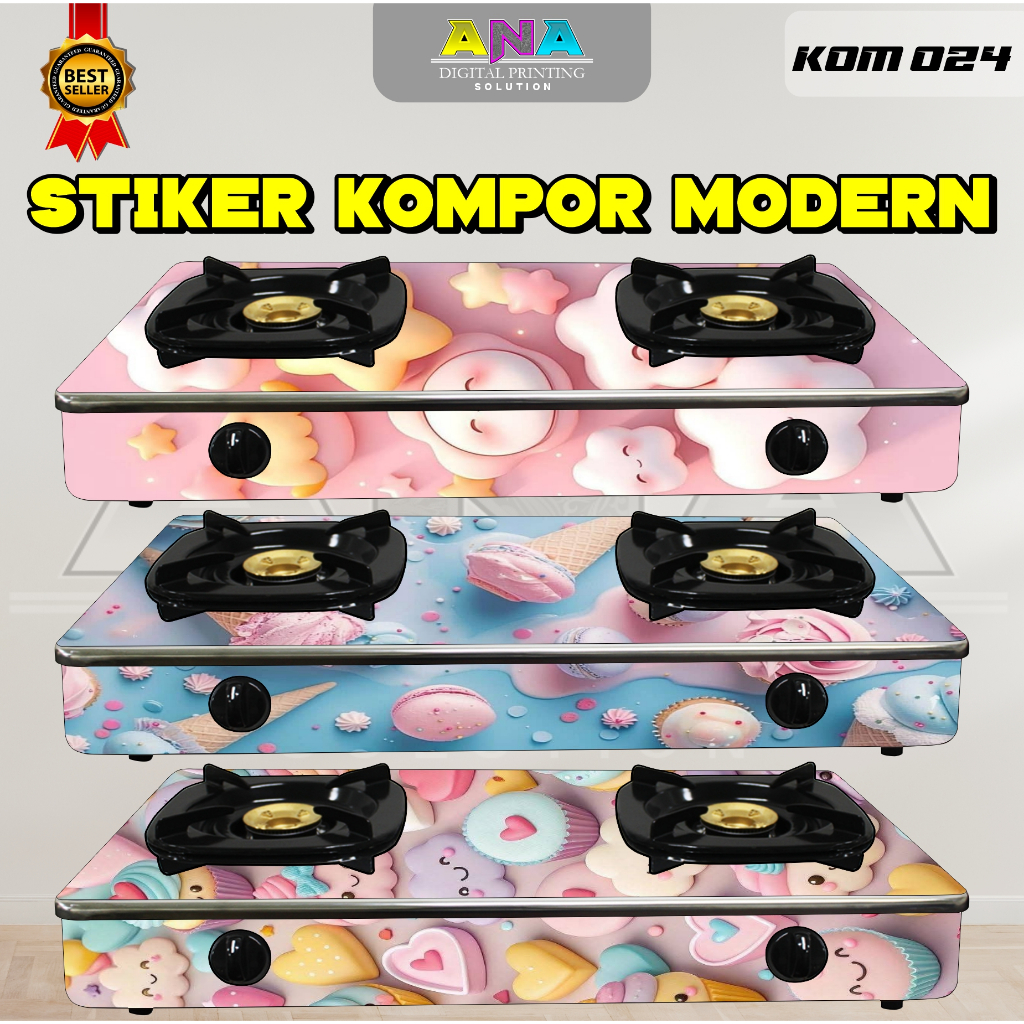STIKER KOMPOR GAS ESTETIK / STIKER KOMPOR GAS 1 TUNGKU 2 TUNGKU - KOM 024