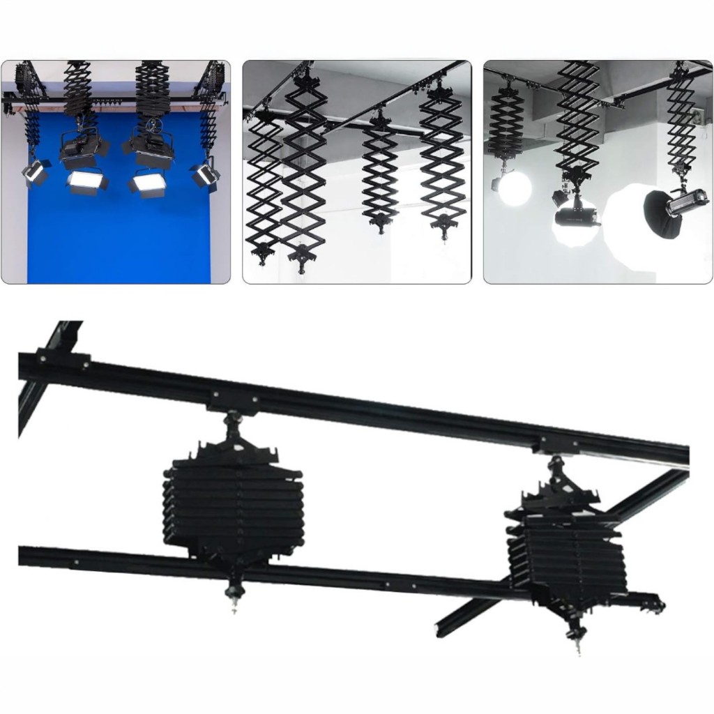 YIXI Rel Gantung Lampu Studio Fotografi Skytrack 4 Rel 4 Pantograf 3M - 443M - Black