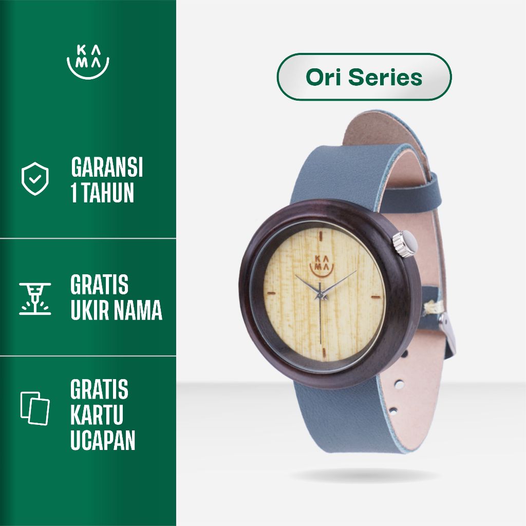 Kama Watch Jam Tangan Kayu Sonokeling Dial Putih