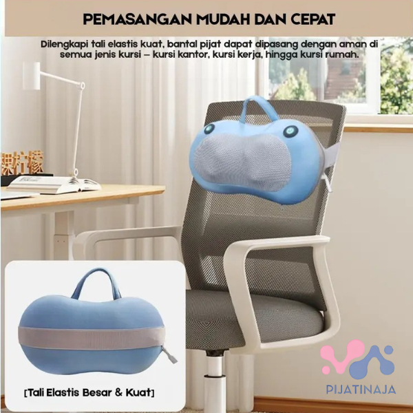 Alat Pijat Leher Elektrik - untuk Bahu, Punggung & Pinggang Bantal Pijat Multifungsi nyaman
