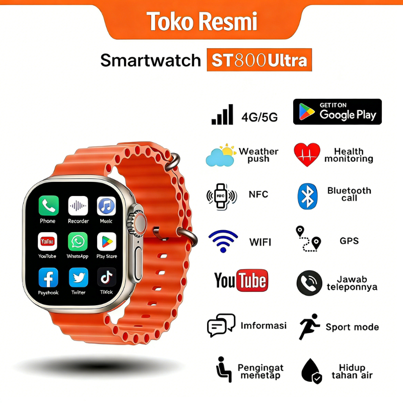 smartwatch Ultra 4GB RAM+128GB ROM Smart Watch  For Android IOS Store GPS Lady's watch Bluetooth Hea