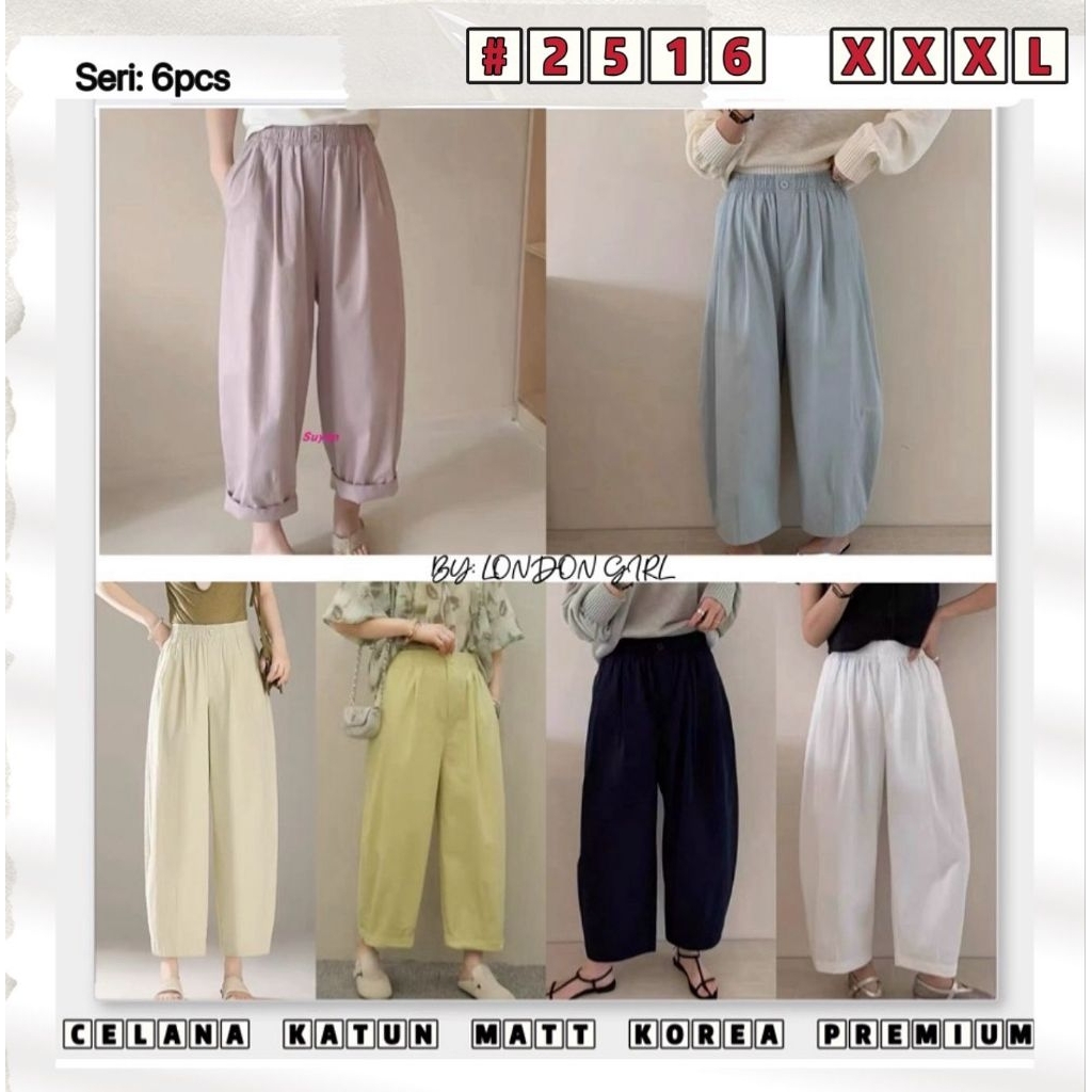 celana baggy katun london girl import 2516