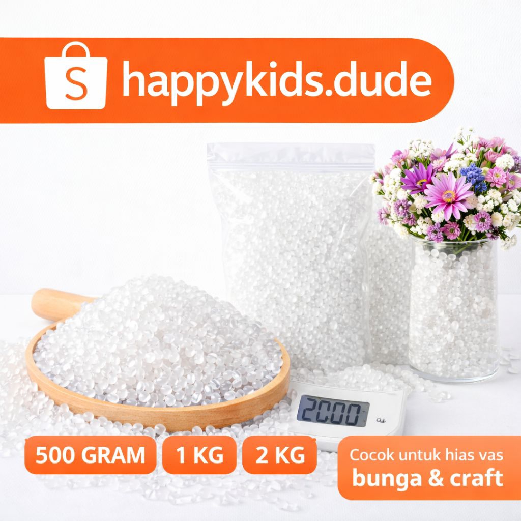 Butiran Plastik Bening Premium Murah & Banyak – Craft Vas Bunga