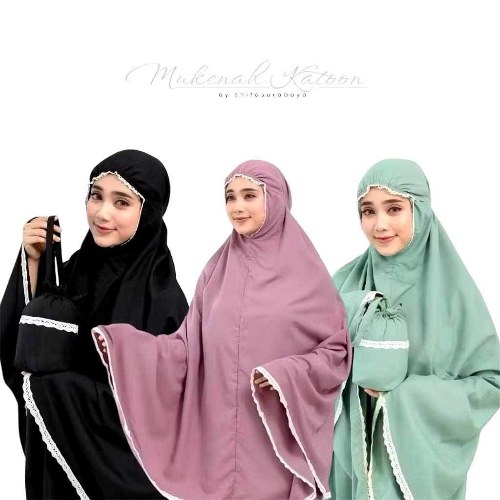 Mukena Trevel Katun Renda Premium | Mukena Rayon Polos | Mukena Renda Resleting