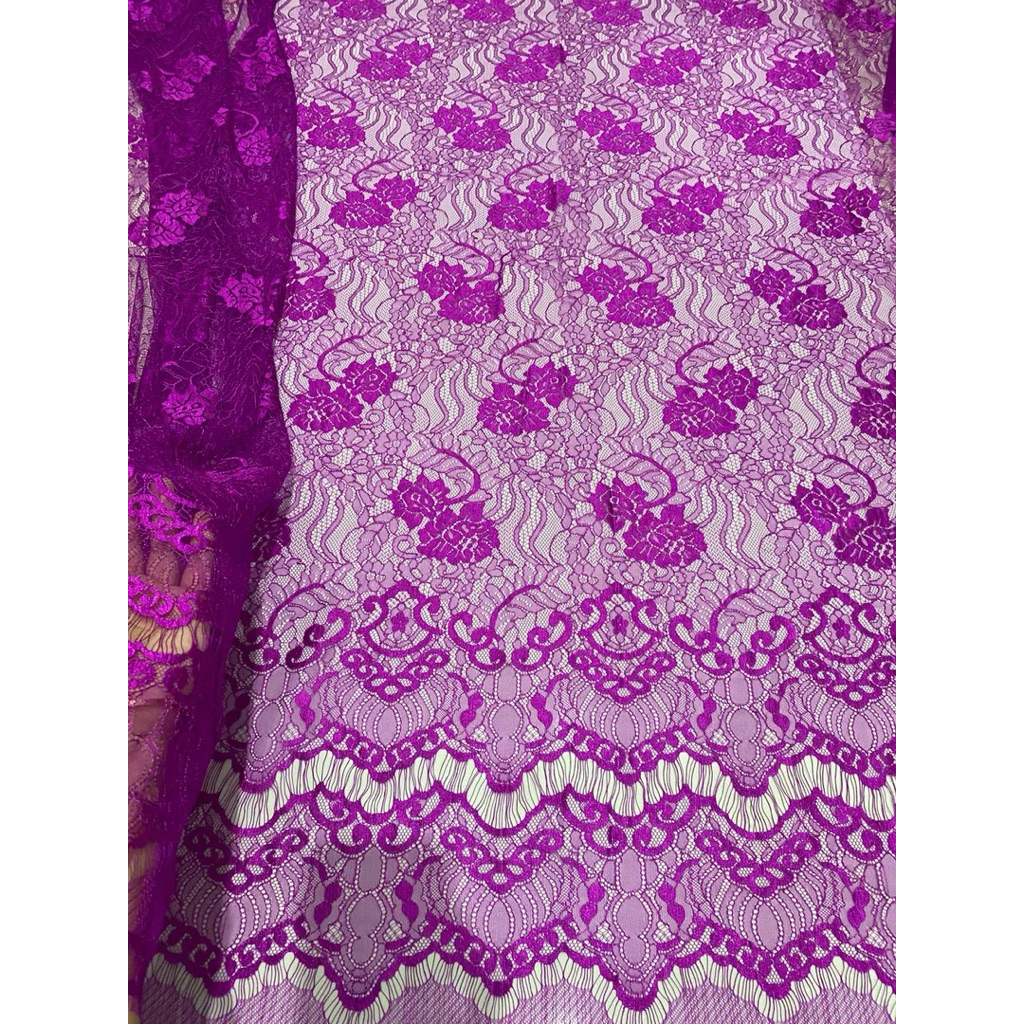 kain kebaya brokat metalik glossy ukuran 2 kebaya double pinggiran bahan kebaya kutu baru kain kebay