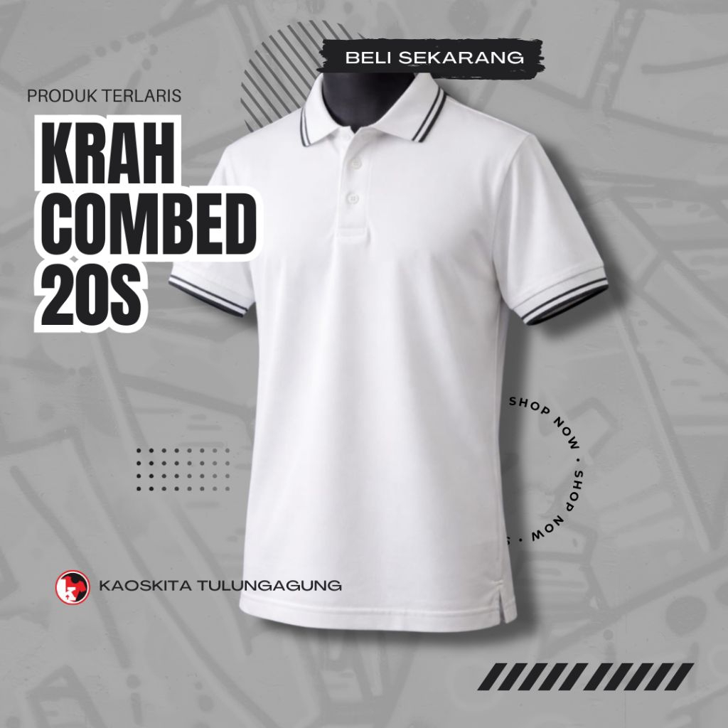 Krah Polos Combed 20s / Cotton Combed 20s / T-shirt Polos Katun