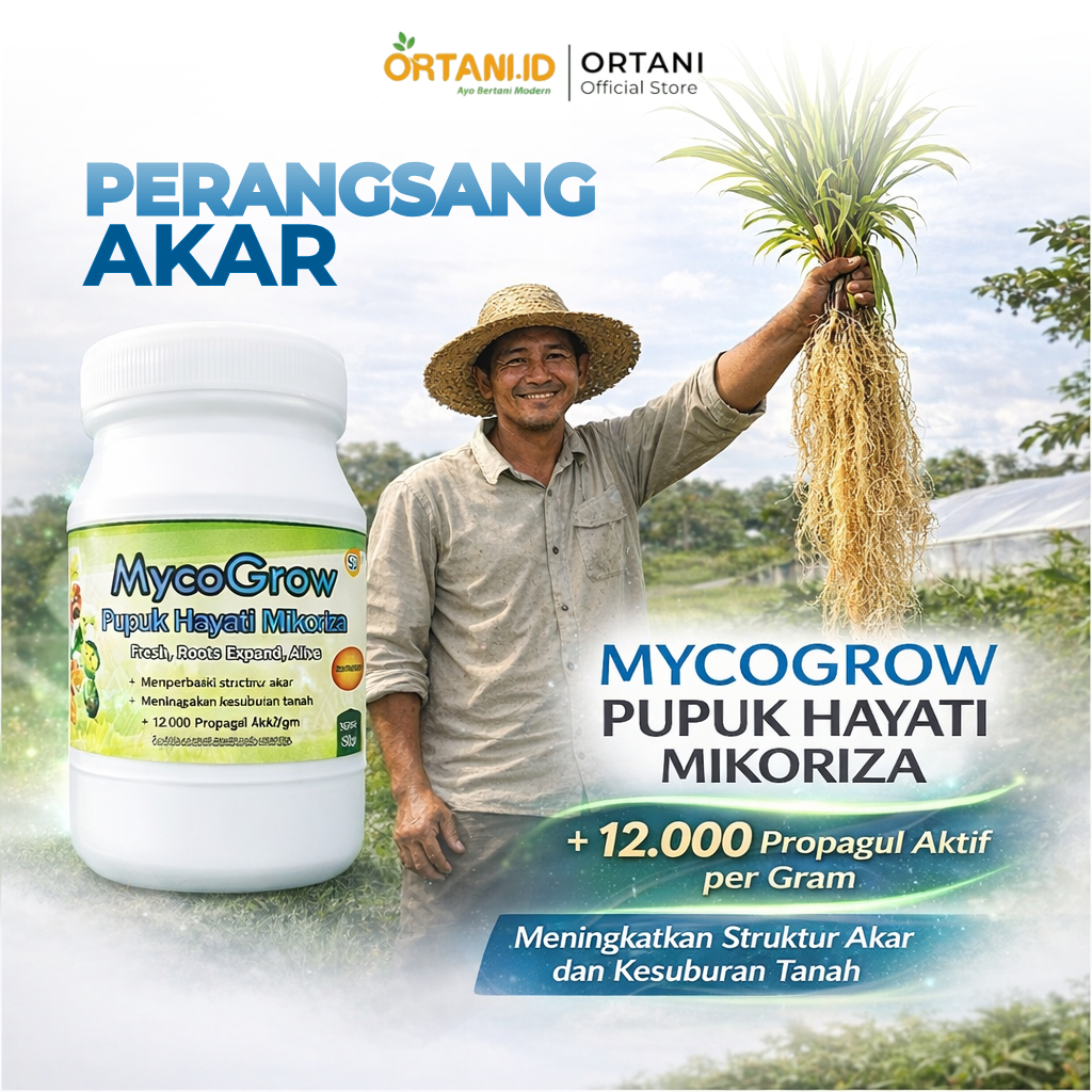 Mycogrow Powder Pupuk Hayati Berbasis Mikoriza Penguat Akar Tanaman | 50gr