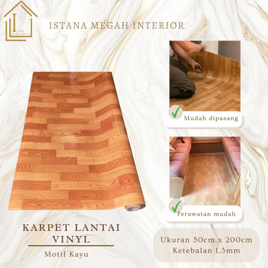 Karpet Lantai Vinyl Roll Tebal 1.3mm SALE
