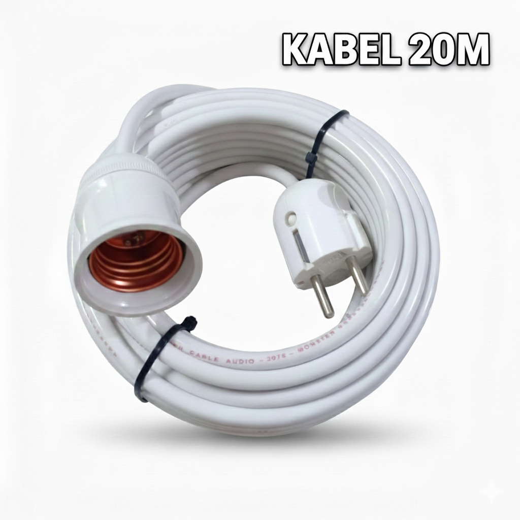 Fitting Lampu Gantung 20meter - Fitting Gantung Kabel - Fiting Lampu Gantung - Fiting Gantung Kabel 