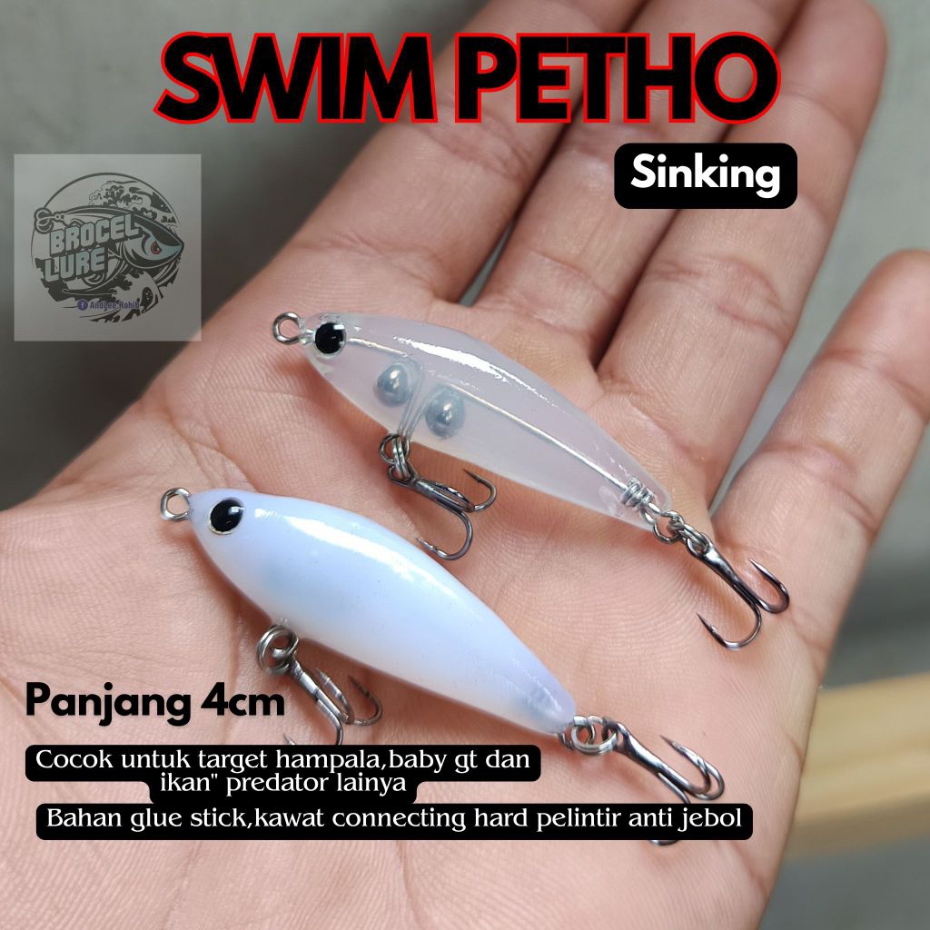 Swimmer Glue Stick / Swim Bait /Sinking/ Umpan Casting Hampala Baby Gt & Ikan Predator Lainnya. Lure