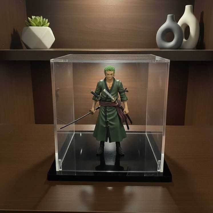 Decide Acrylic Kotak Display Action Figure | Ukuran 12x12x12 | Lego | Zoro | Levi | Labubu | Naruto 