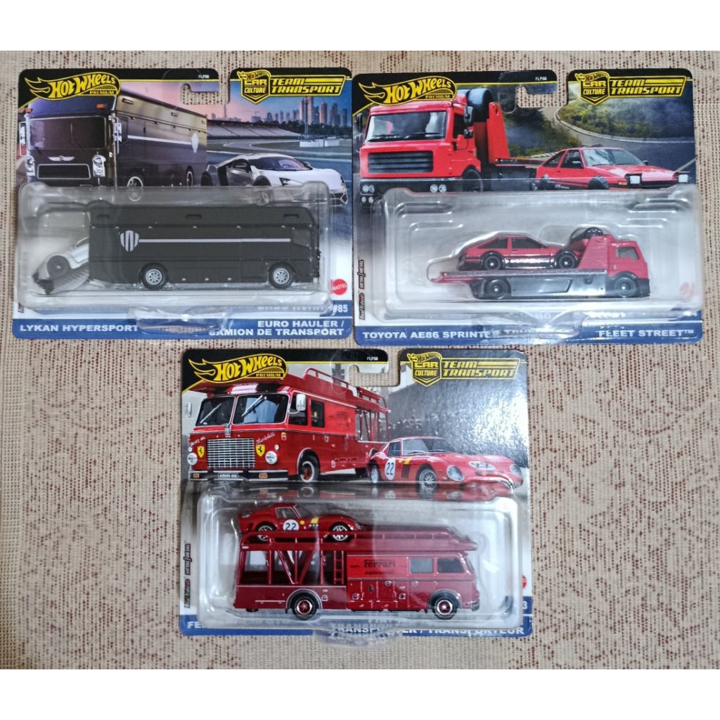 hot wheels team transport ferrari ae86 lykan sepaket