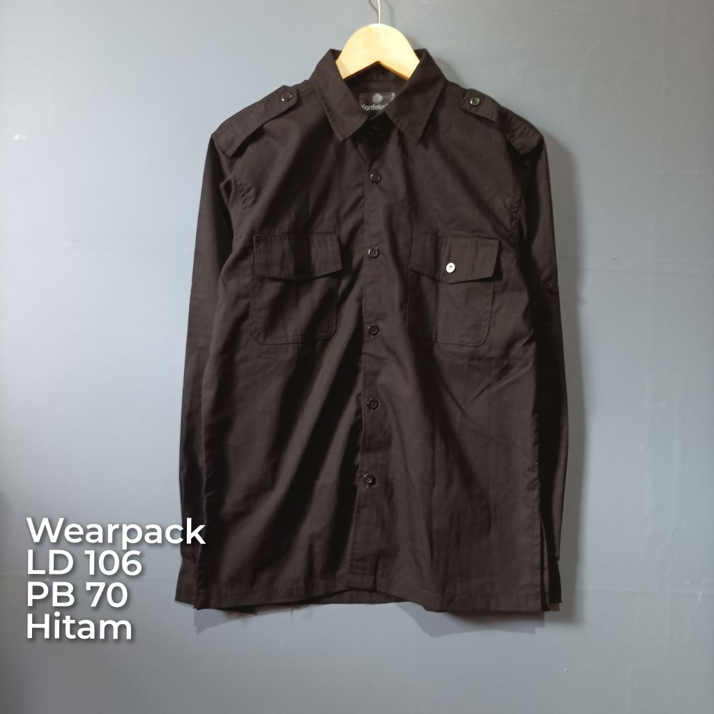 kemeja jacket wearpack warna hitam second | bekas pakai