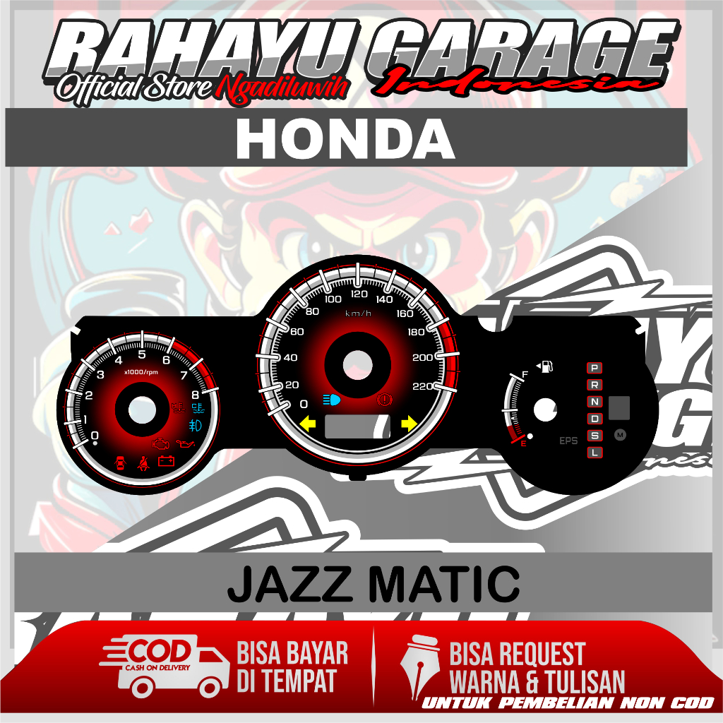 PAPAN SPEEDOMETER CUSTOM HONDA JAZZ GD3 MATIC