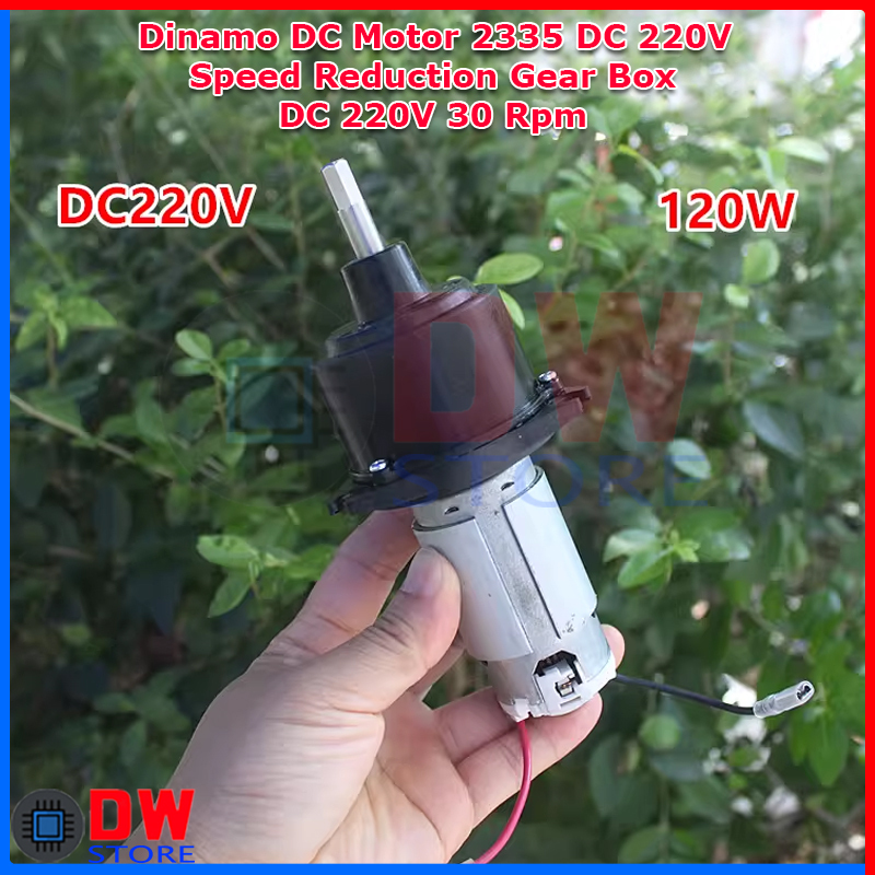 Dinamo DC Motor 2335 DC 220V Low Speed Reduction Gear Box Reduksi Gigi Perlambatan