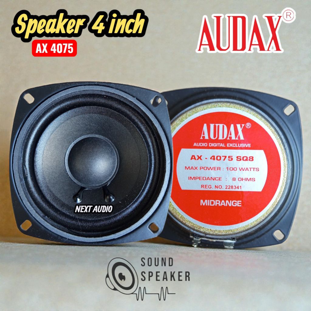 Speaker Midrange 4 Inch Audax AX-4075 SQ8 - Daya 100 Watt, Impedansi 8 Ohm