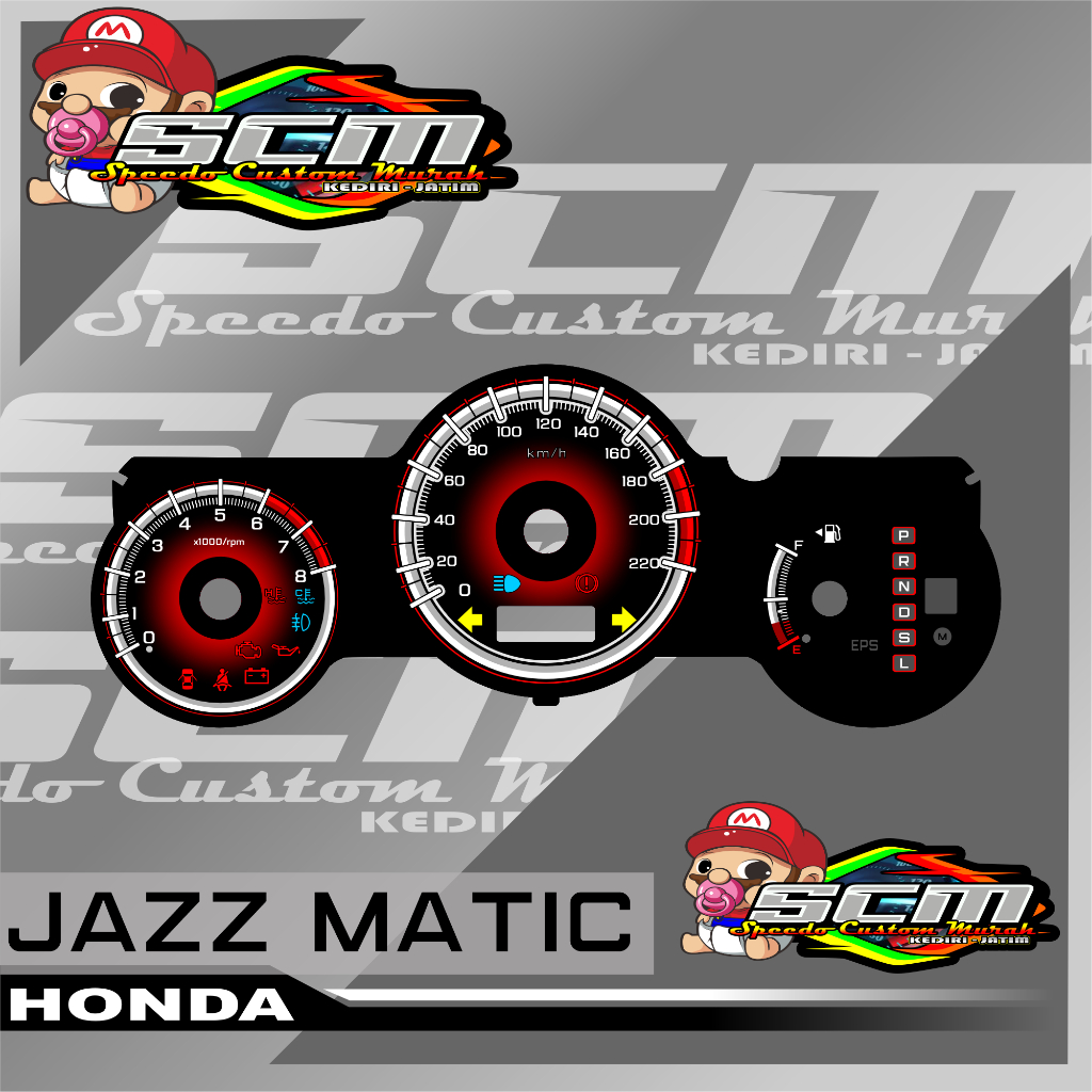 PAPAN SPEEDOMETER CUSTOM HONDA JAZZ GD3 MATIC