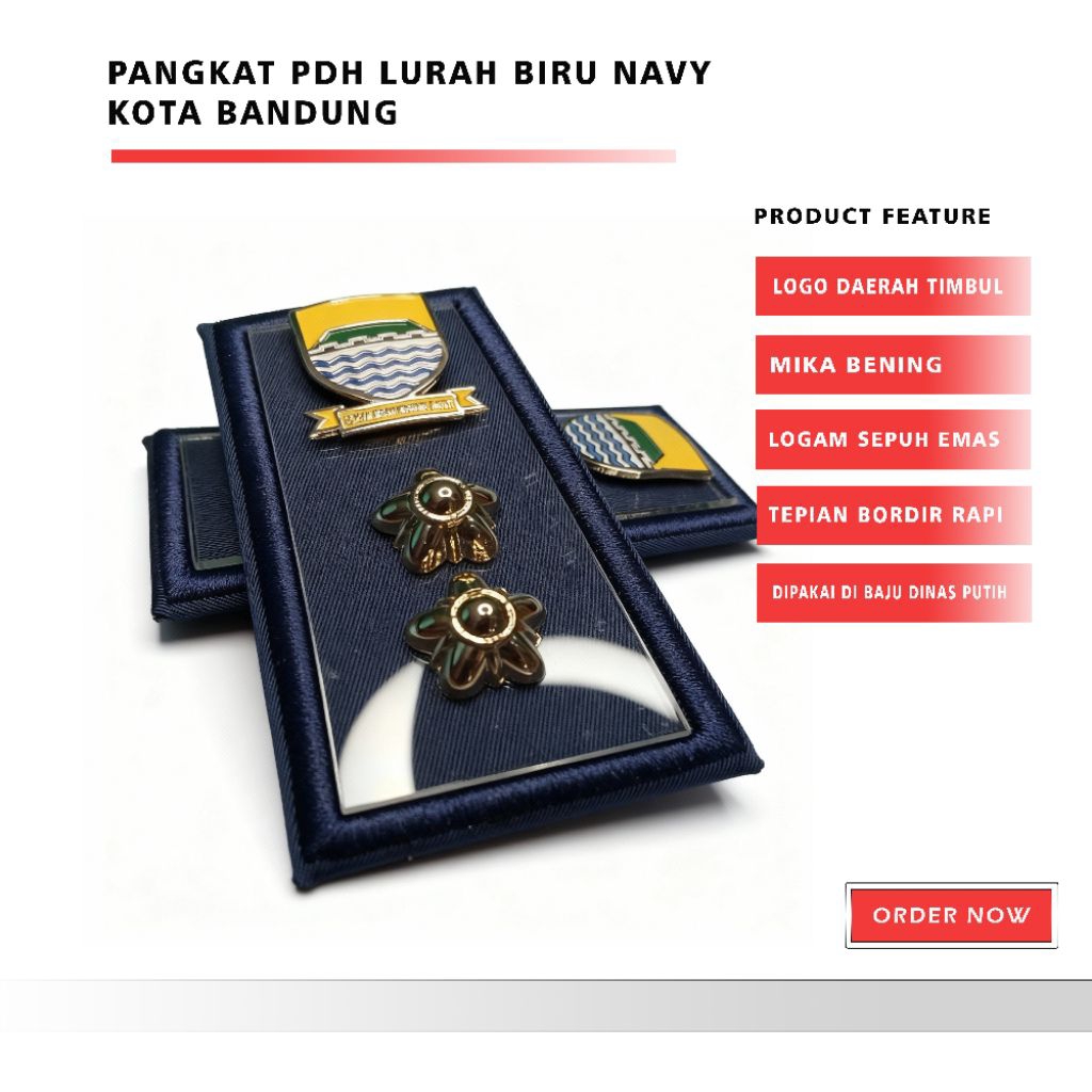 PANGKAT PDU PDH LURAH KOTA BANDUNG BIRU NAVY  FORMAL ELEGAN