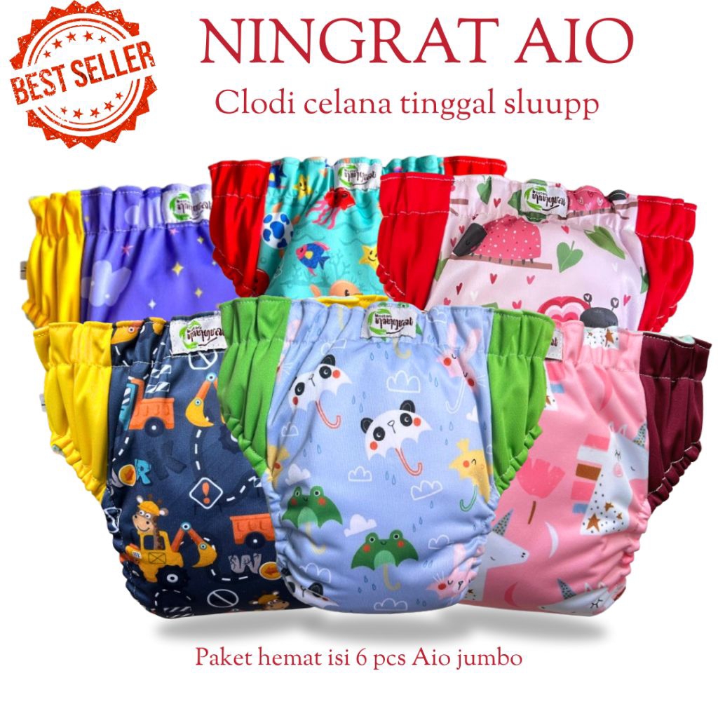 Clodi Aio ningrat Jumbo Popok bayi cuci ulang  Cloudy celana Clody terlaris