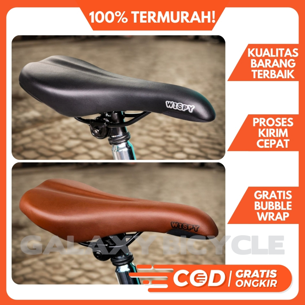 Best Sadel Sepeda Wispy L-2 Saddle Classic Model Kulit Super Empuk Jok Sepeda Lipat MTB Road bike