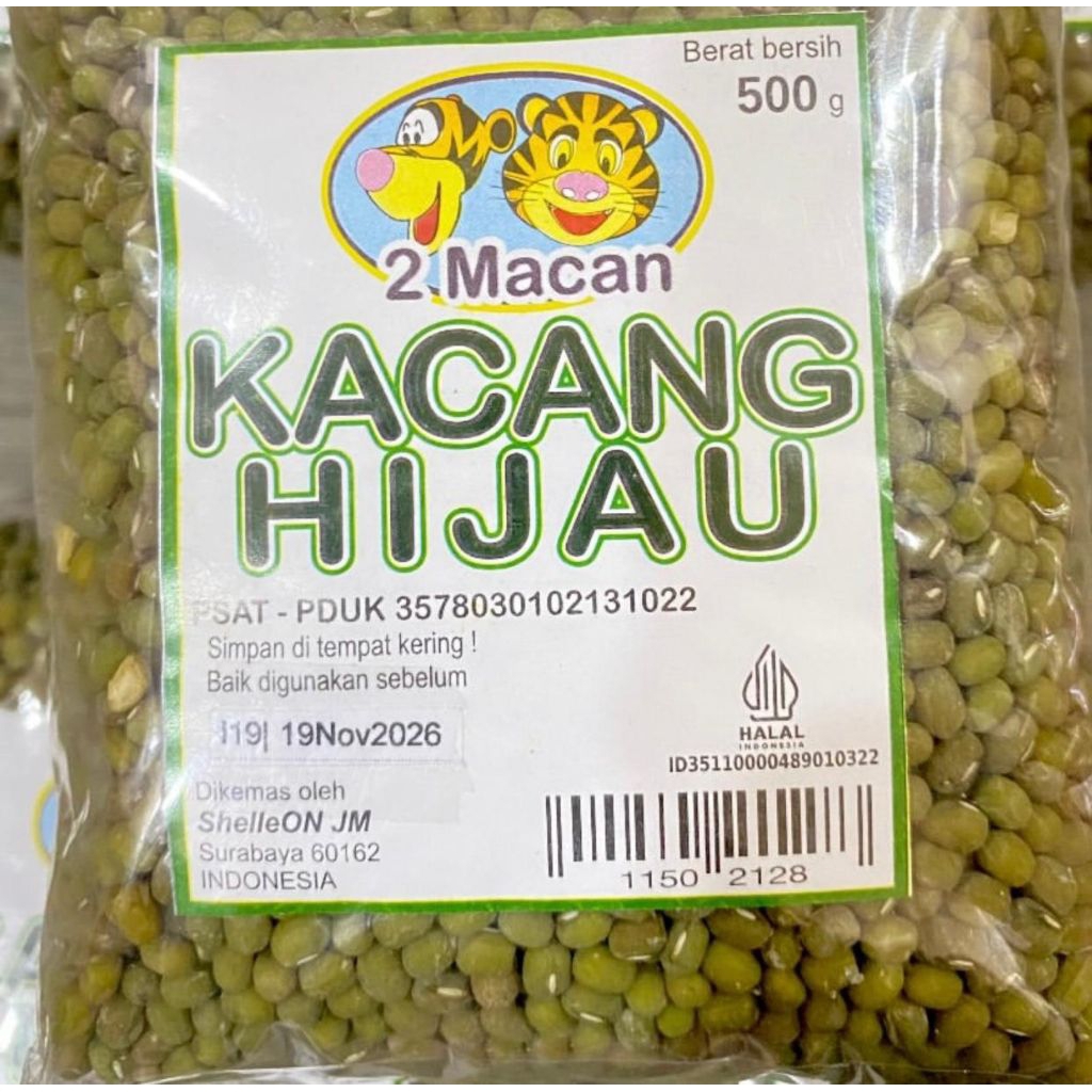 Kacang Hijau Merk 2 Macan 500gr
