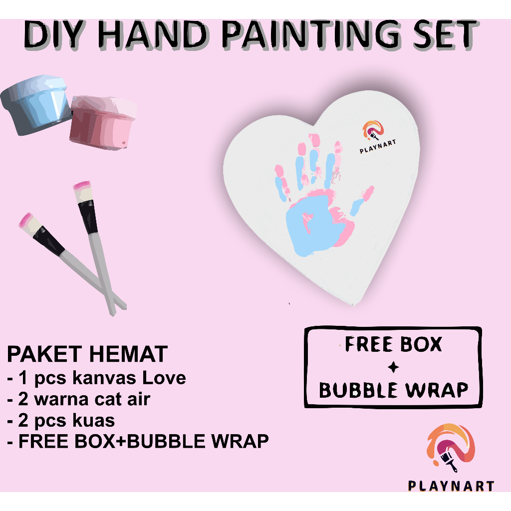 LOVE DIY HAND PAINTING KIT MELUKIS CAP TANGAN KANVAS