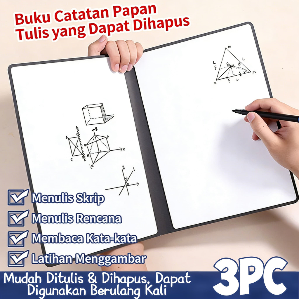 Buku Catatan Whiteboard Portable A5 Papan Tulis Mini Papan Pesan Desktop Papan Tulis Dapat Dihapus U