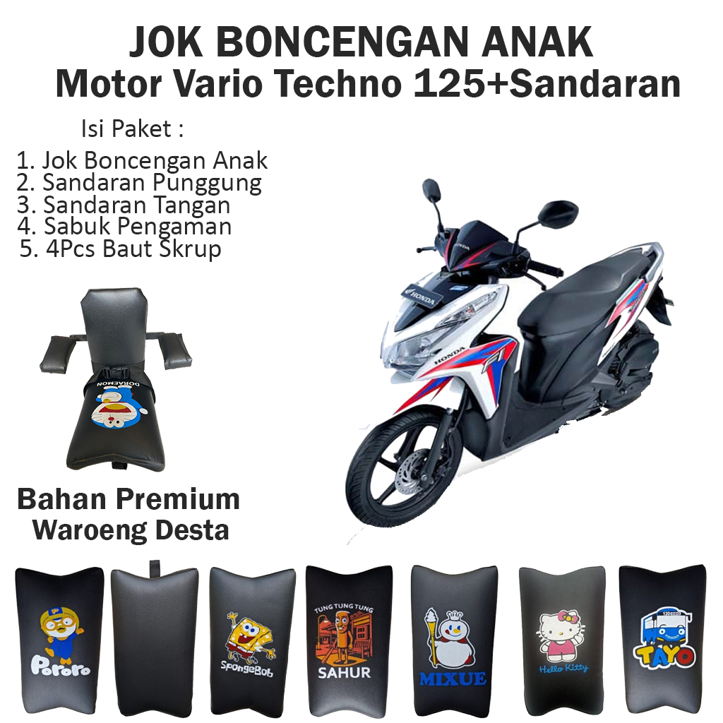 Jok Boncengan Anak Motor Vario Techno 125 Plus Sandaran