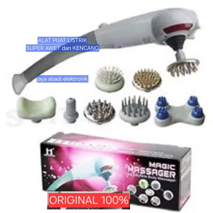 H118 MESIN MASSAGE ORI 100% LISTRIK ELEKTRIK TERAPI MAGIC MASSAGER 8 in 1 Multifunction titik akupre