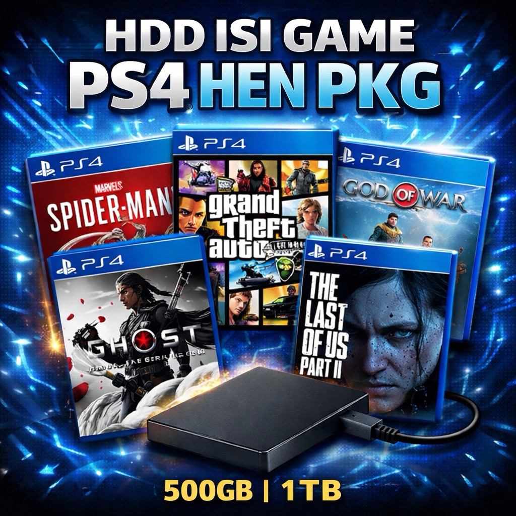HARDDISK HDD EXTERNAL PS4 HEN FULL ISI GAME PS4 PKG