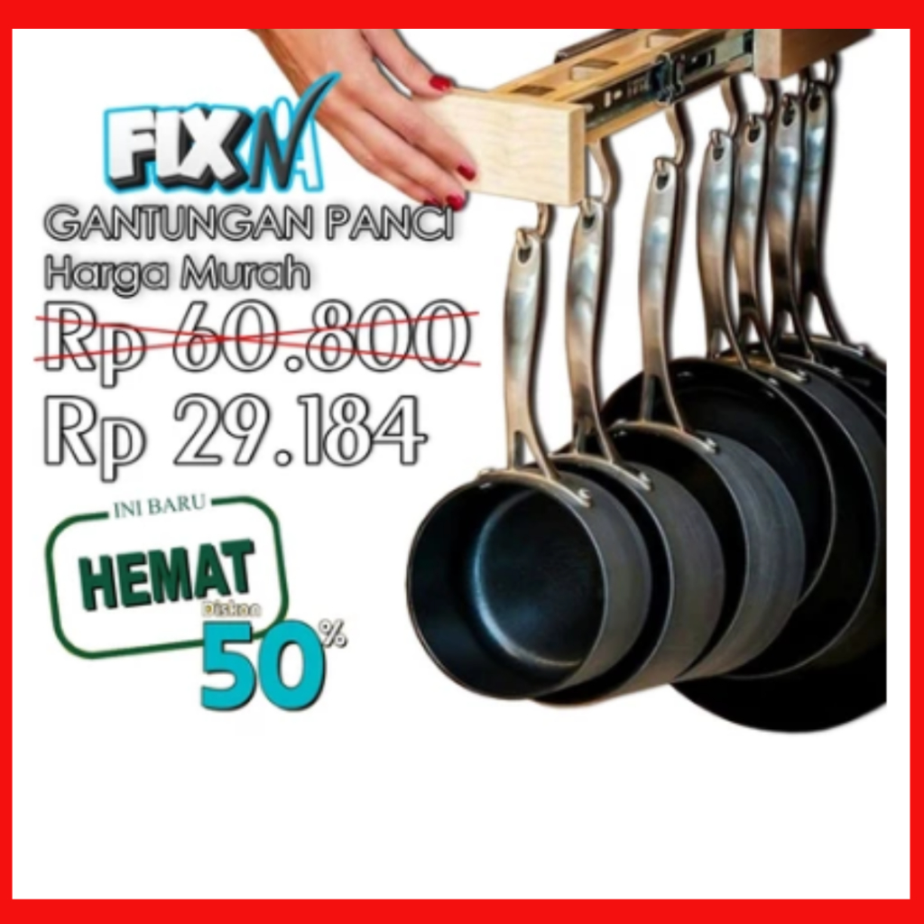 GANTUNGAN PANCI REL BAWAH KITCHEN SET (free request)