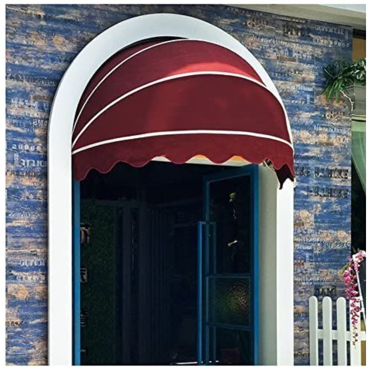 kanopi kain awning rangka bulat dan melengkung ke bawah dengan pemasangan ahli