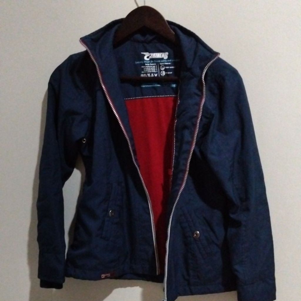 jaket hoodie biru tua C2 Bikers