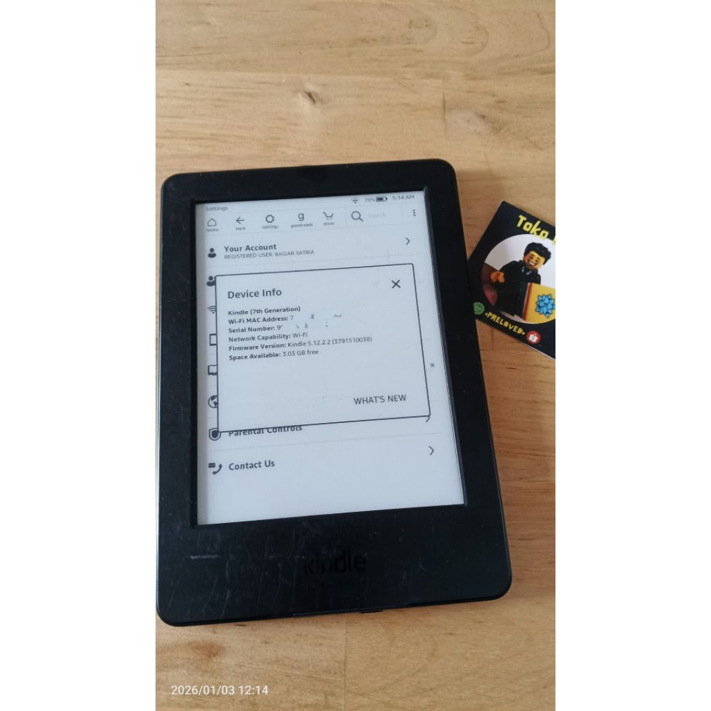 [PRELOVED] Kindle Basic 7th (4 GB) Hitam