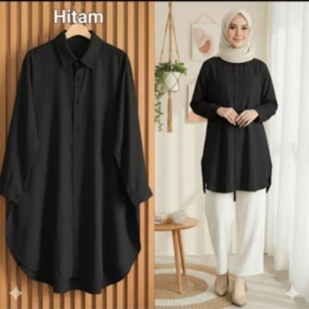 TUNIK NATASYA RAYON POLOS WANITA TERBARU // ATASAN TUNIK WANITA RAYON POLOS KEKINIAN
