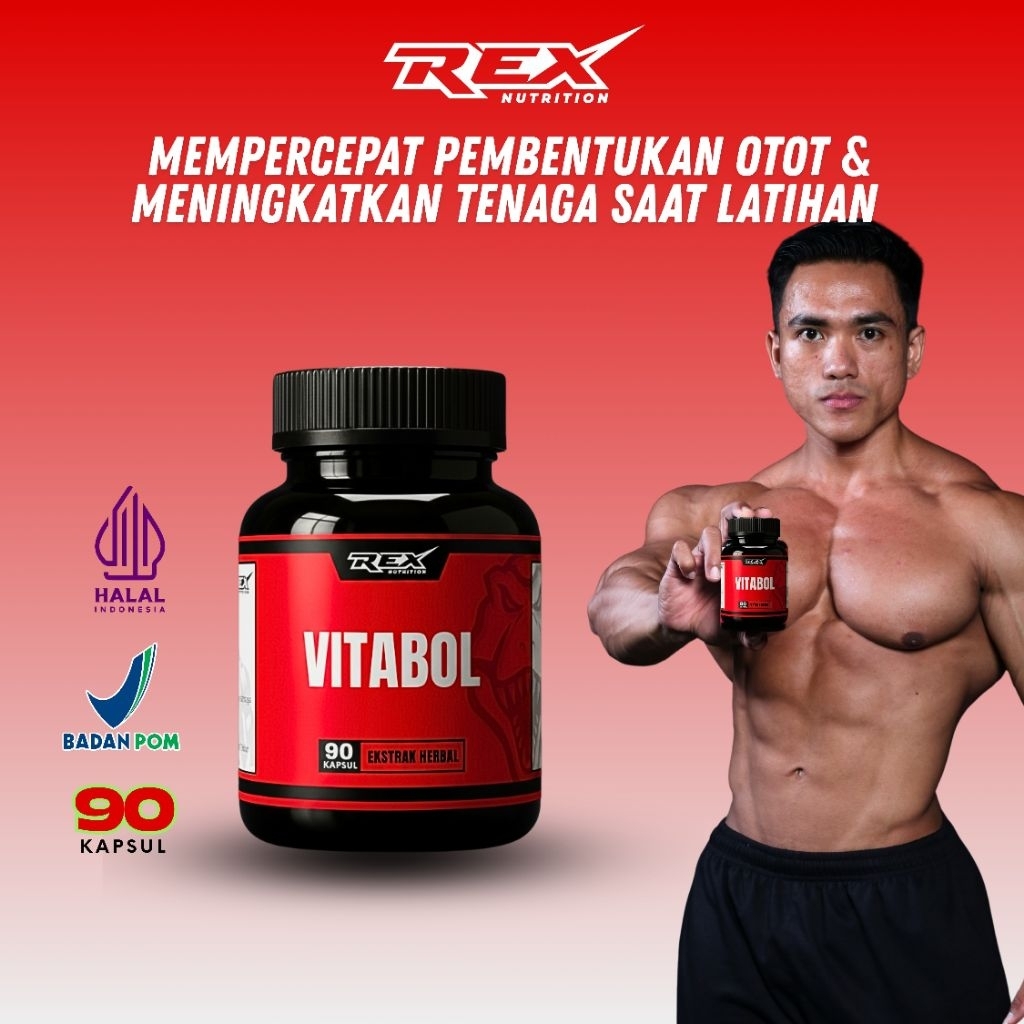 VITABOL | Suplemen Pembentuk Otot | Suplemen Fitness Herbal Tenaga dan Stamina Pria | Testosteron Bo