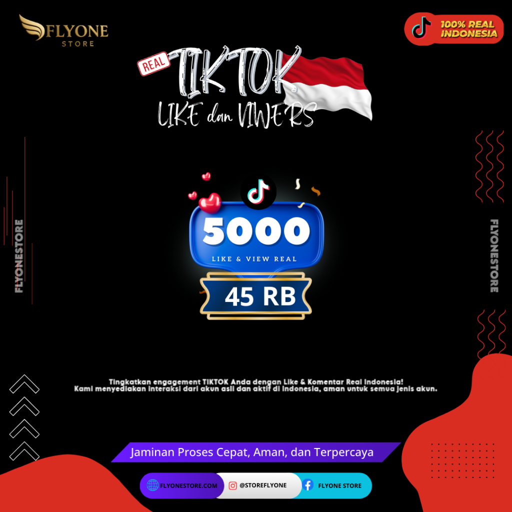[REAL 100%] PAKET FYP TIKTOK Like dan View Tiktok Permanen | Bergaransi Aktif - FLYONE STORE