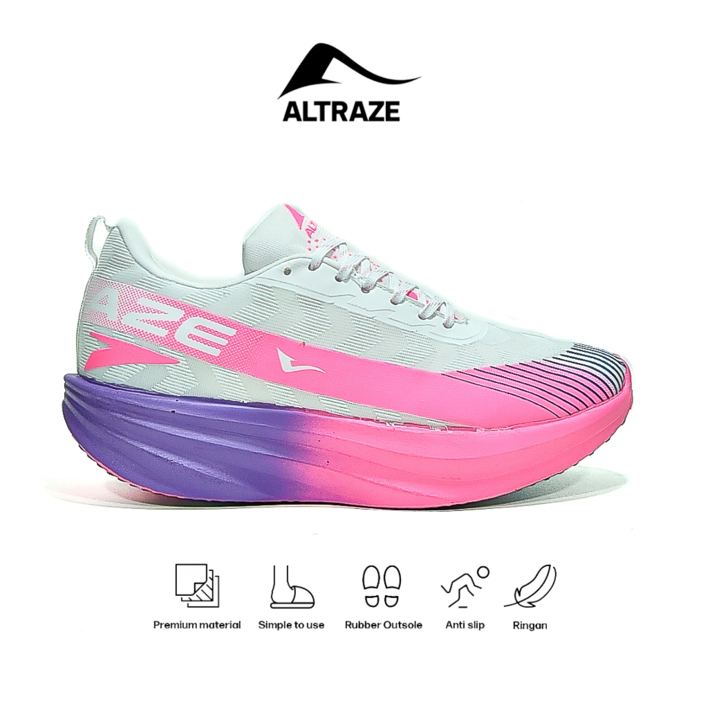 Altraze V-Raze Elite Putih Pink - Sepatu Lari Pria Wanita Jogging Sneakers Kasual Olahraga Sporty