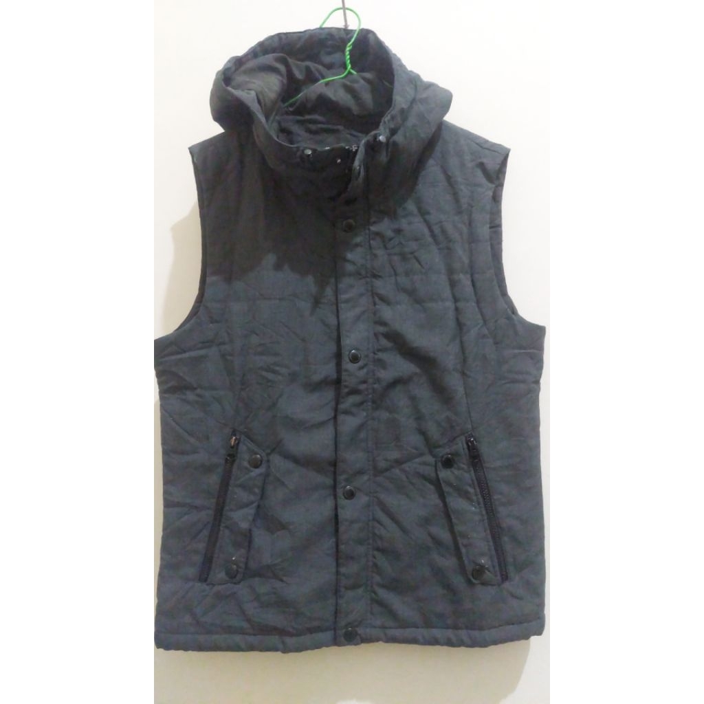 Andew vest berhoodie greey gelap, pekat