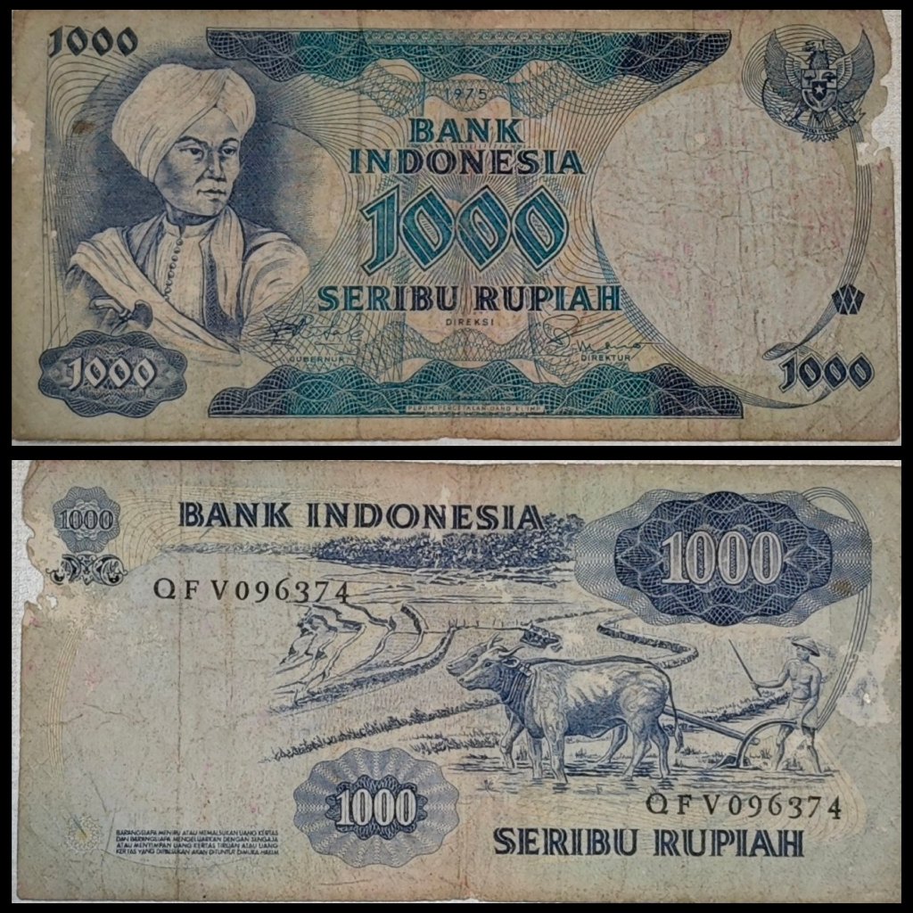 Uang Kuno 1000 Rupiah 1975 Asli Indonesia – Seri Pahlawan & Petani