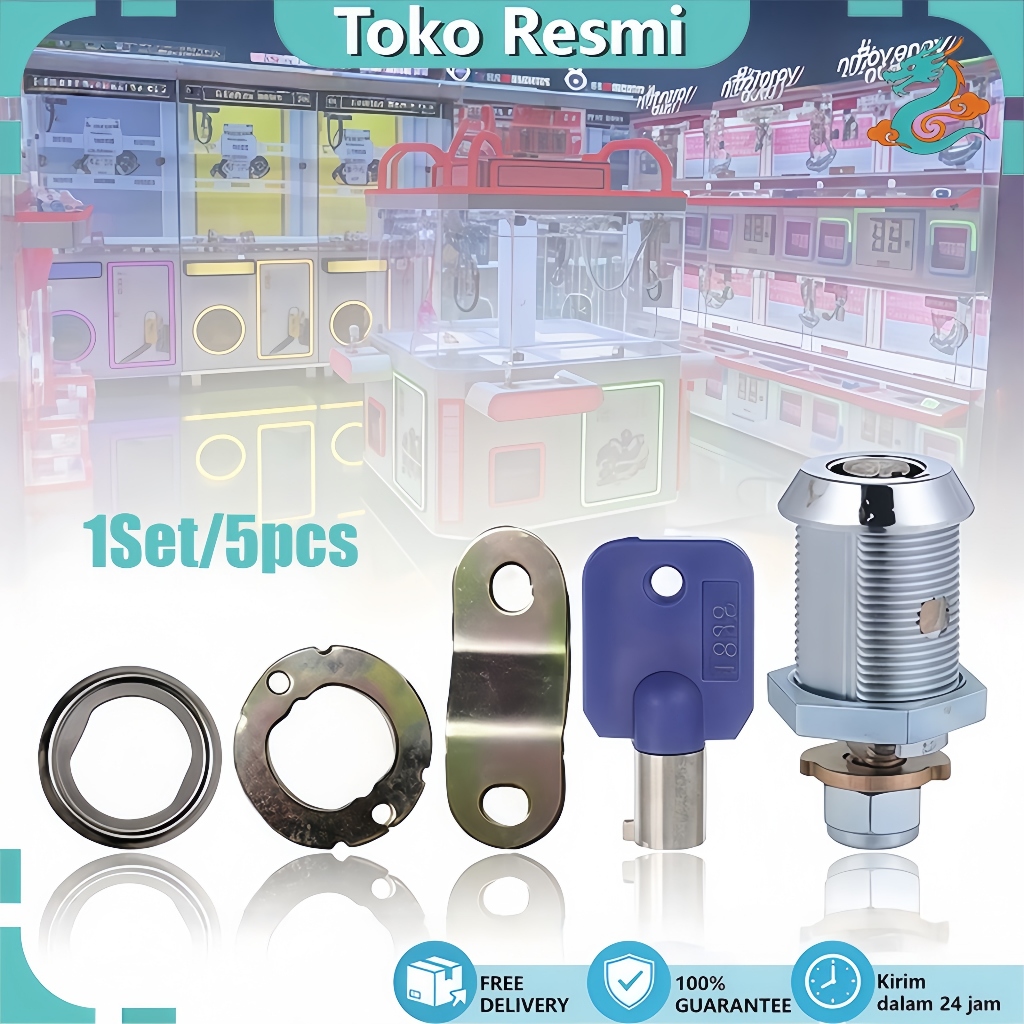 1Set/5pcs 6086 Kunci Pintu Mesin Permainan Capit Aksesoris Konsol Mesin Untuk Konsol Permainan 6086
