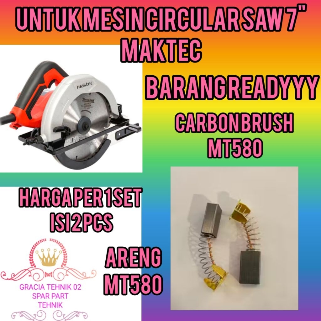 CARBON BRUSH MT580 / 583 CIRCULAR SAW 7" MAKTEC ARENG SPULL MT580/583 MAKTEC CIRCULAR SAW 7" READY