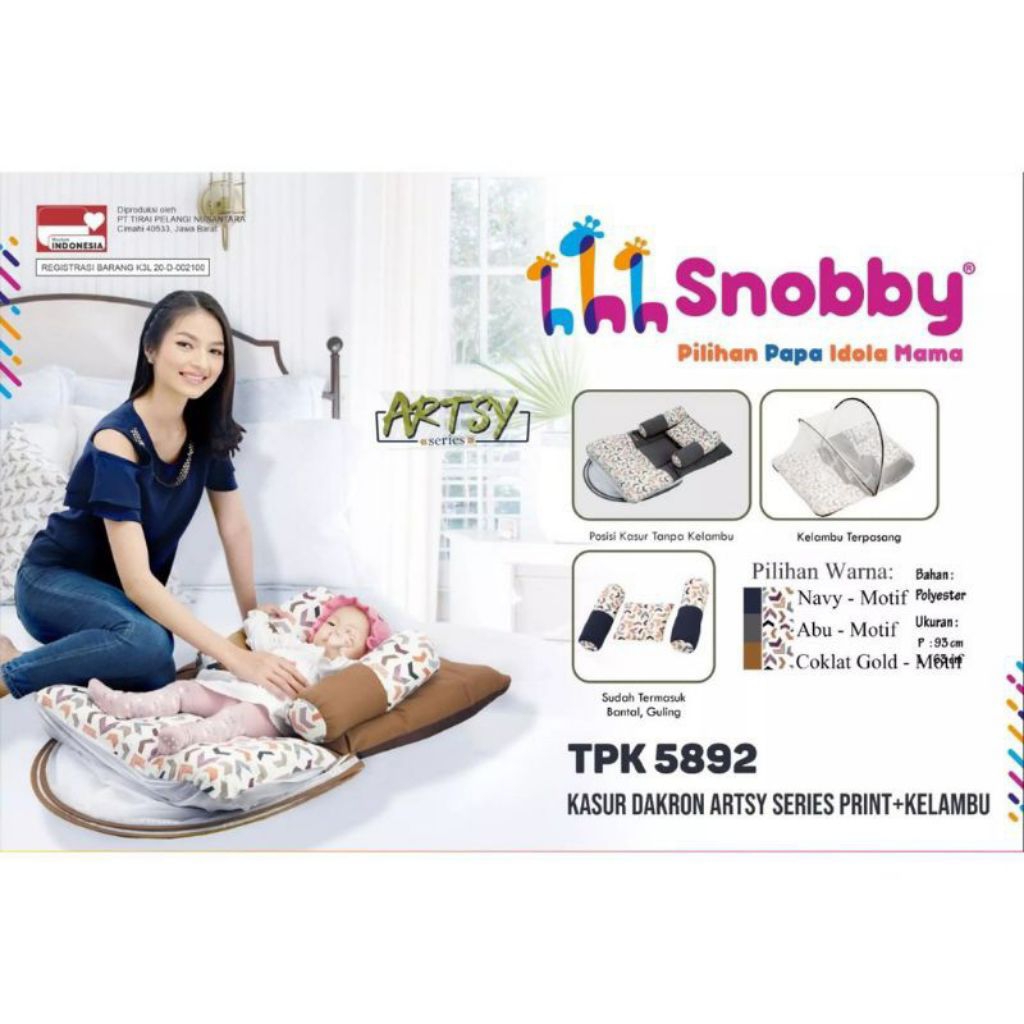Snobby Baby Kasur Bayi Lipat + kelambu set bantal guling //Dakron TPK 5892 Artsy Series