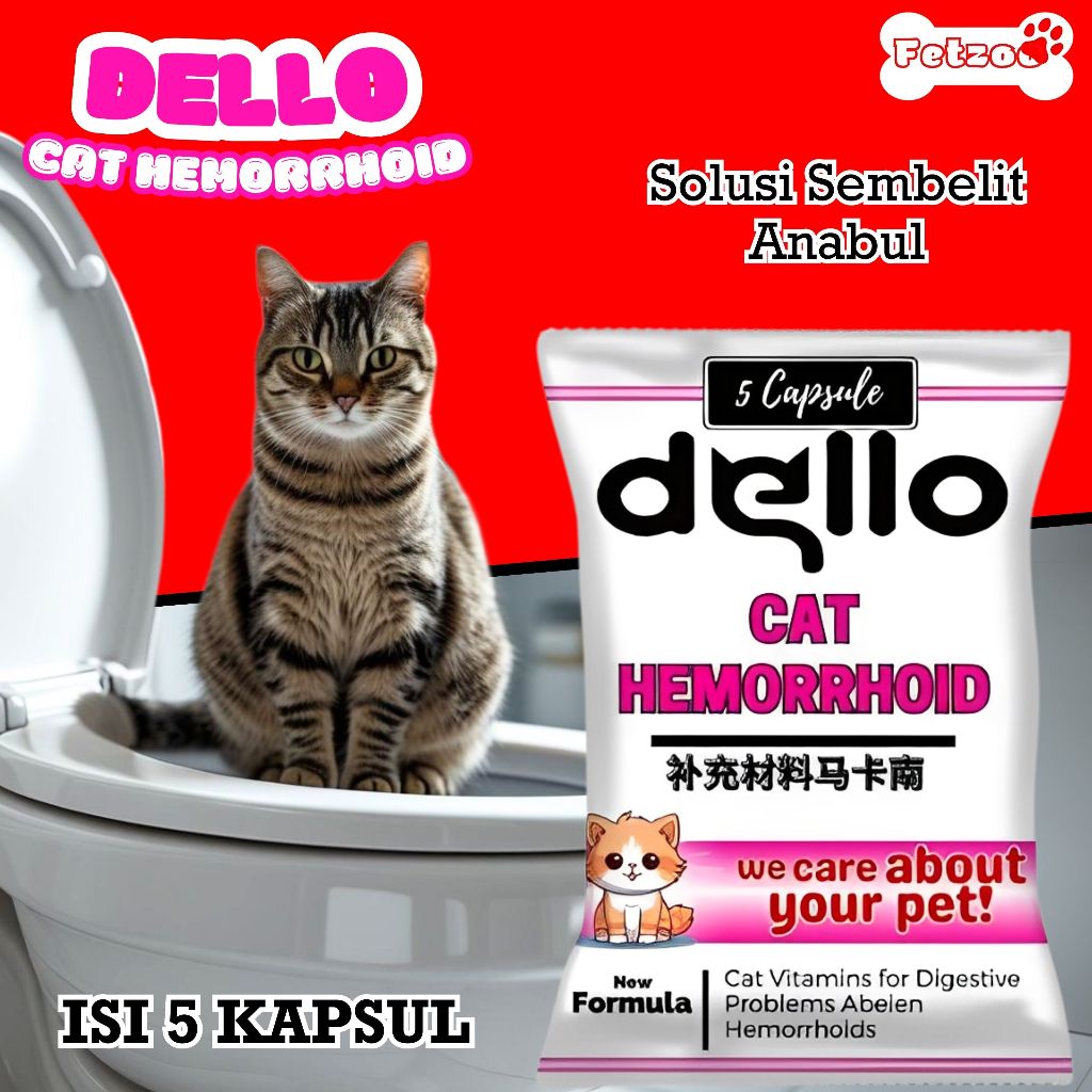 Kapsul untuk Kucing Sulit Susah Buang Air Besar Pup Poop BAB Wasir Konstipasi Ambeien FETZOO