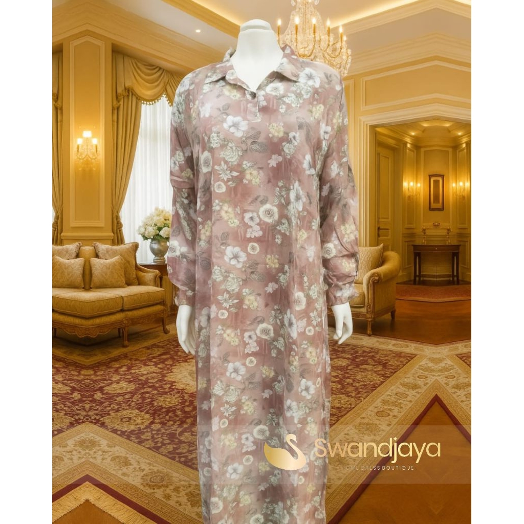 gamis motif cantik bunga