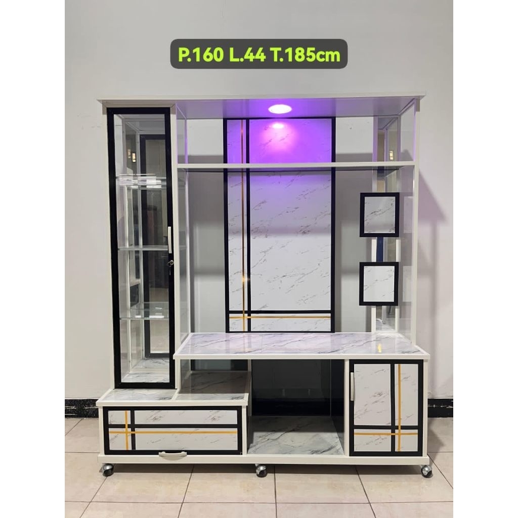 Restok bufet aluminium keterangan ukuran ada di gambar nggihBahan rangka aluminium Di lengkapi denga